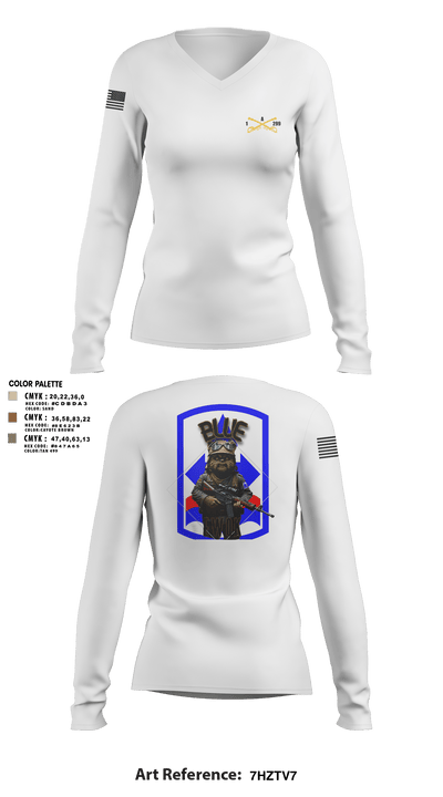 undefined Women's Long Sleeve V-neck Shirt -1 2