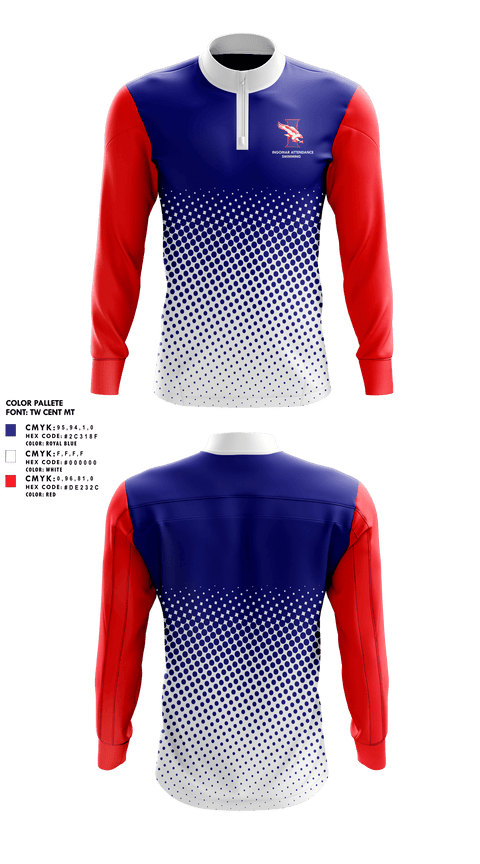 Quarter Zip Jacket, Ingomar Attendance Center (High School) Swimming, Swimming, Teamtime, Team time, sublimation, custom sports apparel, team uniforms, spirit wear, spiritwear, sports uniforms, custom shirts, team store, custom team store, fundraiser sports, apparel fundraiser
