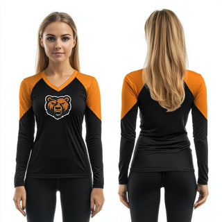 Womens Long Sleeve Vneck Shirt, Richland High School Basketball, Women's Basketball, Teamtime, Team time, sublimation, custom sports apparel, team uniforms, spirit wear, spiritwear, sports uniforms, custom shirts, team store, custom team store, fundraiser sports, apparel fundraiser