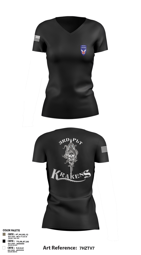 Womens Short Sleeve Vneck Shirt, 3RD PLT95TH CBRN3rd plt, Army, Teamtime, Team time, sublimation, custom sports apparel, team uniforms, spirit wear, spiritwear, sports uniforms, custom shirts, team store, custom team store, fundraiser sports, apparel fundraiser