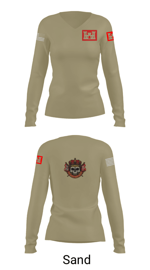 Women's Long Sleeve Vneck Shirt, Overlords, Army, Teamtime, Team time, sublimation, custom sports apparel, team uniforms, spirit wear, spiritwear, sports uniforms, custom shirts, team store, custom team store, fundraiser sports, apparel fundraiser