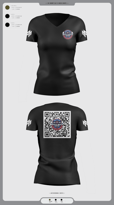 Muscle Maker Academy 31935817 Women's Short Sleeve V-neck Shirt - 2