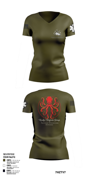 Womens Short Sleeve Vneck Shirt, Kraken Defense Group, , Teamtime, Team time, sublimation, custom sports apparel, team uniforms, spirit wear, spiritwear, sports uniforms, custom shirts, team store, custom team store, fundraiser sports, apparel fundraiser