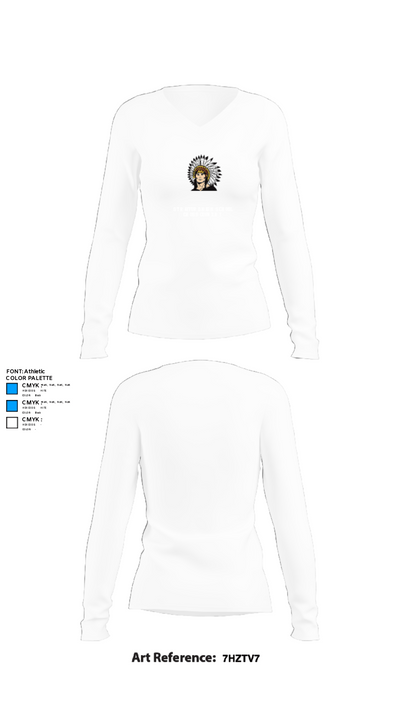 Strafford High School Cross Country 39267227 Women's Long Sleeve V-neck Shirt - 15