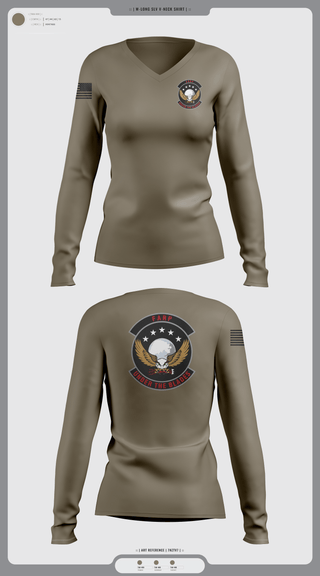 Womens Long Sleeve Vneck Shirt, FARP, Air Force, Teamtime, Team time, sublimation, custom sports apparel, team uniforms, spirit wear, spiritwear, sports uniforms, custom shirts, team store, custom team store, fundraiser sports, apparel fundraiser