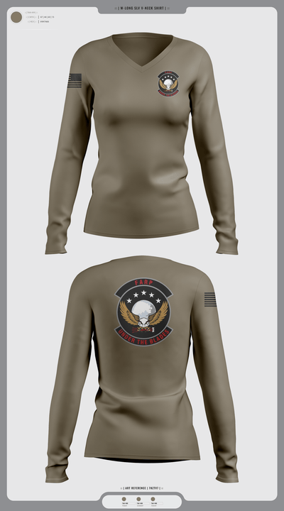 FARP 62203291 Women's Long Sleeve V-neck Shirt - 1