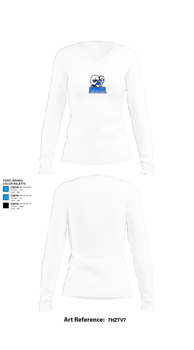 Port Chester High School Bowling 50203613 Women's Long Sleeve V-neck Shirt -1 15