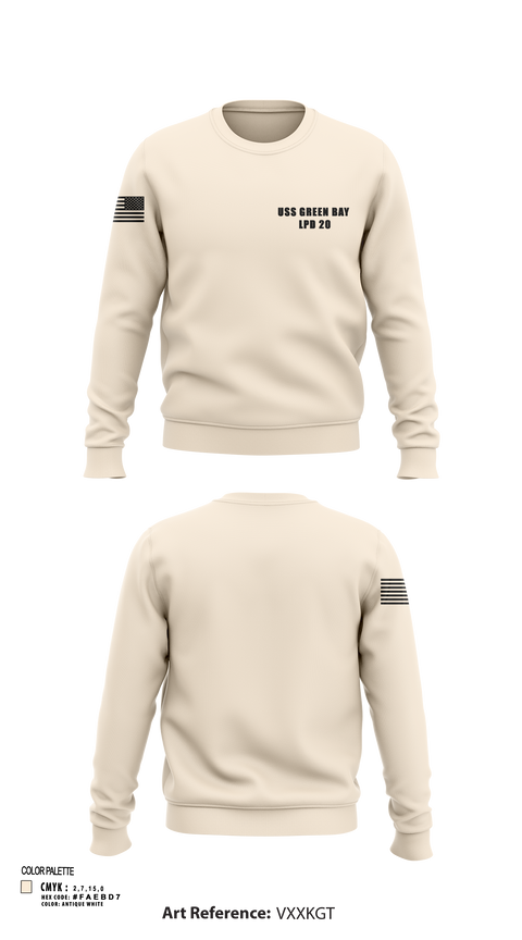 Crew Neck Sweatshirt, USS GREEN BAY LPD 20, Navy, Teamtime, Team time, sublimation, custom sports apparel, team uniforms, spirit wear, spiritwear, sports uniforms, custom shirts, team store, custom team store, fundraiser sports, apparel fundraiser