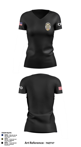 Womens Short Sleeve Vneck Shirt, Carrollton Police Department, Police, Teamtime, Team time, sublimation, custom sports apparel, team uniforms, spirit wear, spiritwear, sports uniforms, custom shirts, team store, custom team store, fundraiser sports, apparel fundraiser
