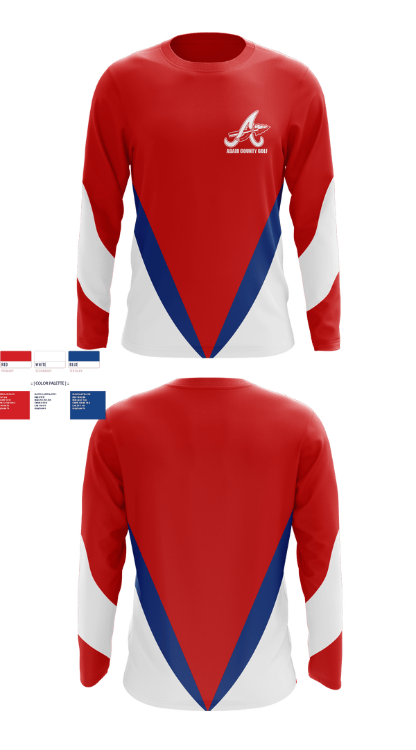 Long Sleeve Performance Shirt, Adair County High School Golf, Golf, Teamtime, Team time, sublimation, custom sports apparel, team uniforms, spirit wear, spiritwear, sports uniforms, custom shirts, team store, custom team store, fundraiser sports, apparel fundraiser