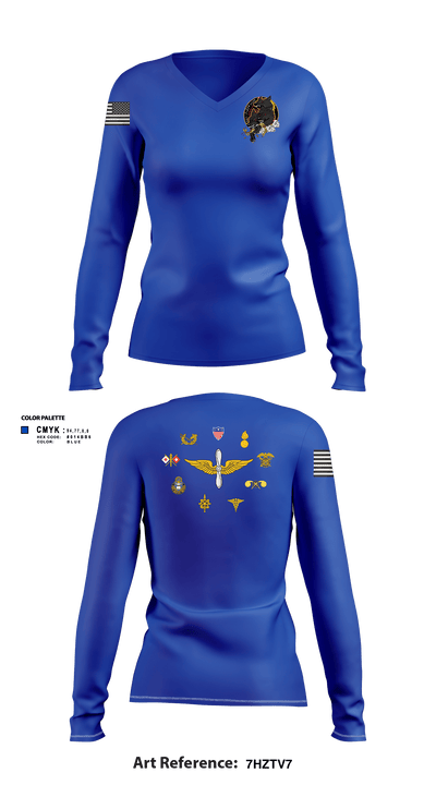 HHC/1-214 GSAB       Hellhounds 63761445 Women's Long Sleeve V-neck Shirt - 104