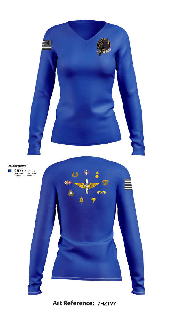 Womens Long Sleeve Vneck Shirt, HHC/1-214 GSAB       Hellhounds, Army, Teamtime, Team time, sublimation, custom sports apparel, team uniforms, spirit wear, spiritwear, sports uniforms, custom shirts, team store, custom team store, fundraiser sports, apparel fundraiser