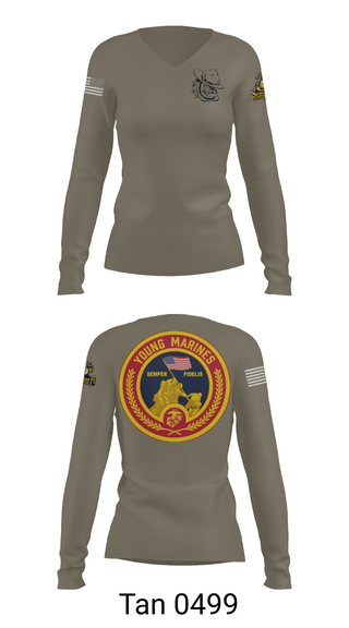 Womens Long Sleeve Vneck Shirt, Rogue Valley, Marines, Teamtime, Team time, sublimation, custom sports apparel, team uniforms, spirit wear, spiritwear, sports uniforms, custom shirts, team store, custom team store, fundraiser sports, apparel fundraiser