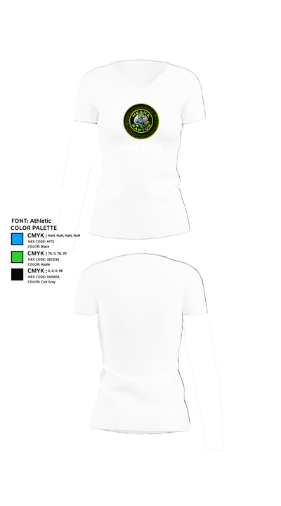 meana raptor 92307249 Women's Short Sleeve V-neck Shirt - 18
