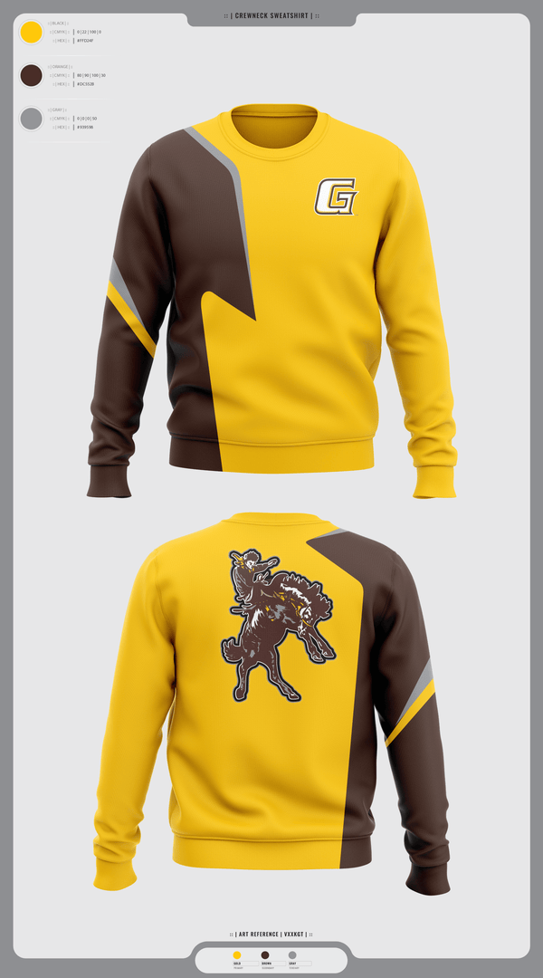 Crew Neck Sweatshirt, Garden City Broncbusters, Golf, Teamtime, Team time, sublimation, custom sports apparel, team uniforms, spirit wear, spiritwear, sports uniforms, custom shirts, team store, custom team store, fundraiser sports, apparel fundraiser