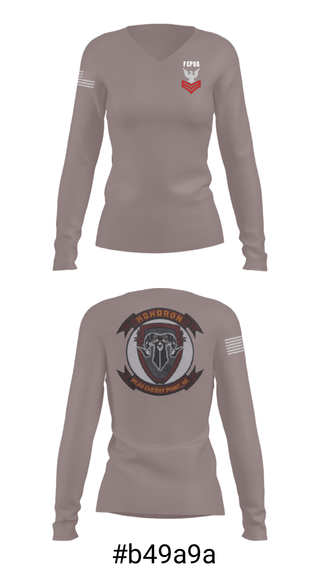 Women's Long Sleeve Vneck Shirt, MCAS CHERRY POINT. H&HS, Navy, Teamtime, Team time, sublimation, custom sports apparel, team uniforms, spirit wear, spiritwear, sports uniforms, custom shirts, team store, custom team store, fundraiser sports, apparel fundraiser