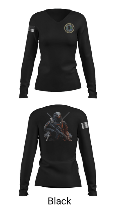 Center for Security Forces Detachment Chesapeake 88189039 Women's Long Sleeve V-neck Shirt - 35