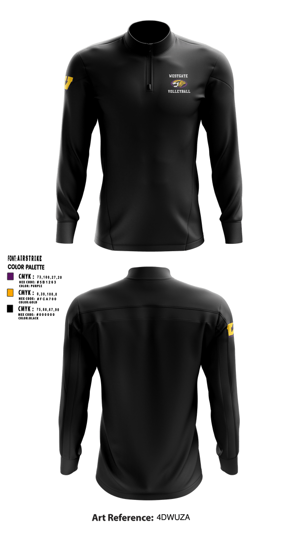 Quarter Zip Jacket, Westgate High School Volleyball, Women's Volleyball, Teamtime, Team time, sublimation, custom sports apparel, team uniforms, spirit wear, spiritwear, sports uniforms, custom shirts, team store, custom team store, fundraiser sports, apparel fundraiser