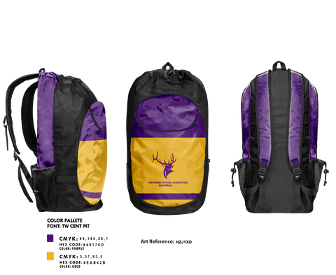 Gear Bag, Wisconsin Basketball Coaches Association, Men's Basketball, Teamtime, Team time, sublimation, custom sports apparel, team uniforms, spirit wear, spiritwear, sports uniforms, custom shirts, team store, custom team store, fundraiser sports, apparel fundraiser