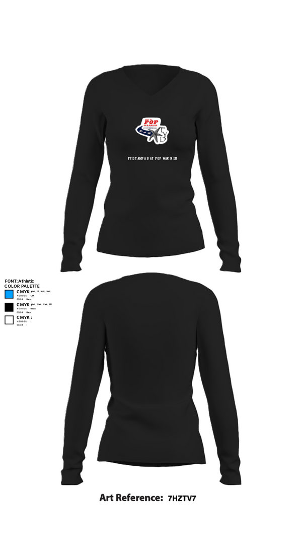 Women's Long Sleeve Vneck Shirt, FYD Tampa Bay Pop Warner, Football, Teamtime, Team time, sublimation, custom sports apparel, team uniforms, spirit wear, spiritwear, sports uniforms, custom shirts, team store, custom team store, fundraiser sports, apparel fundraiser