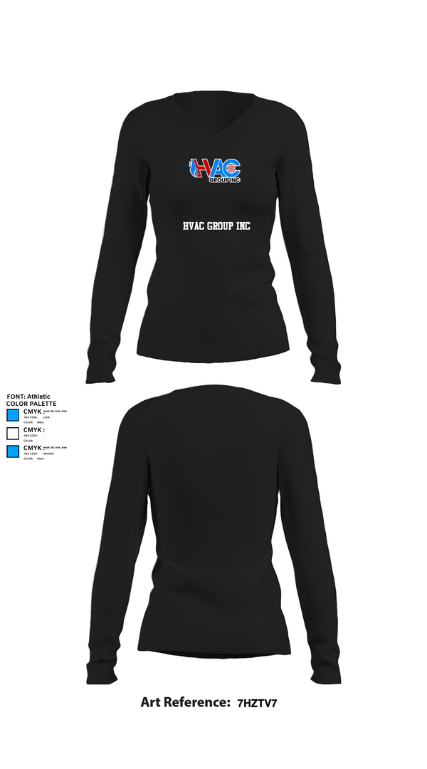 Womens Long Sleeve Vneck Shirt, HVAC group Inc, , Teamtime, Team time, sublimation, custom sports apparel, team uniforms, spirit wear, spiritwear, sports uniforms, custom shirts, team store, custom team store, fundraiser sports, apparel fundraiser