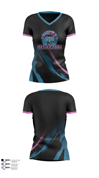 Womens Short Sleeve Vneck Shirt, SearchNSeize, Swimming, Teamtime, Team time, sublimation, custom sports apparel, team uniforms, spirit wear, spiritwear, sports uniforms, custom shirts, team store, custom team store, fundraiser sports, apparel fundraiser