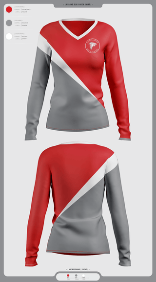 Women's Long Sleeve Vneck Shirt, Constantine High School Cross Country, Cross Country, Teamtime, Team time, sublimation, custom sports apparel, team uniforms, spirit wear, spiritwear, sports uniforms, custom shirts, team store, custom team store, fundraiser sports, apparel fundraiser