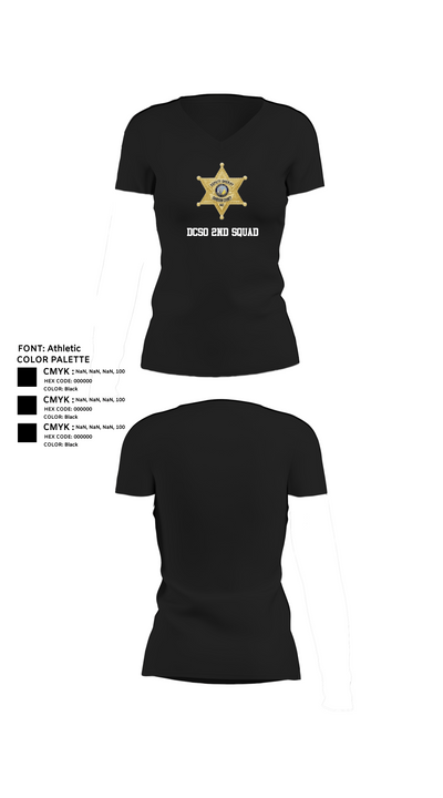 DCSO 2nd Squad 88139355 Women's Short Sleeve V-neck Shirt - 23