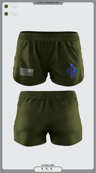 Women's Shorts, 3rd combat engineering battalion, Marines, Teamtime, Team time, sublimation, custom sports apparel, team uniforms, spirit wear, spiritwear, sports uniforms, custom shirts, team store, custom team store, fundraiser sports, apparel fundraiser