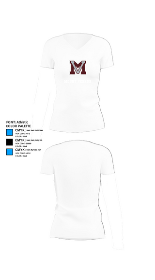 Women's Short Sleeve Vneck Shirt, Mount vernon, Track & Field, Teamtime, Team time, sublimation, custom sports apparel, team uniforms, spirit wear, spiritwear, sports uniforms, custom shirts, team store, custom team store, fundraiser sports, apparel fundraiser