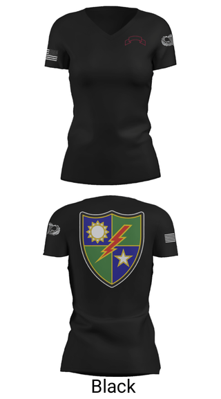 Women's Short Sleeve Vneck Shirt, 75th Ranger Regiment, Army, Teamtime, Team time, sublimation, custom sports apparel, team uniforms, spirit wear, spiritwear, sports uniforms, custom shirts, team store, custom team store, fundraiser sports, apparel fundraiser