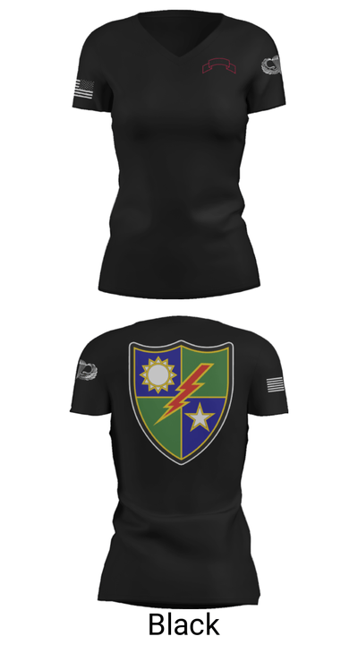 75th Ranger Regiment 53638422 Women's Short Sleeve V-neck Shirt - 28