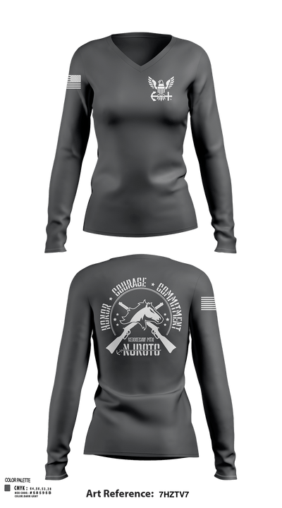 Kennesaw Mountain NJROTC 60987688 Women's Long Sleeve V-neck Shirt - 125
