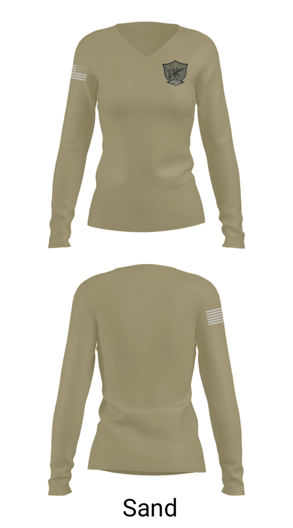 Womens Long Sleeve Vneck Shirt, Emergency Services Detail, Police, Teamtime, Team time, sublimation, custom sports apparel, team uniforms, spirit wear, spiritwear, sports uniforms, custom shirts, team store, custom team store, fundraiser sports, apparel fundraiser