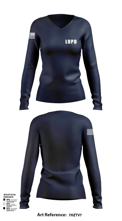 LUPD 72551816 Women's Long Sleeve V-neck Shirt - 15