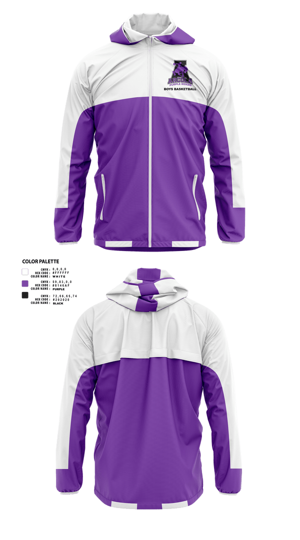 Windbreaker, Arcola Senior High School Basketball, Men's Basketball, Teamtime, Team time, sublimation, custom sports apparel, team uniforms, spirit wear, spiritwear, sports uniforms, custom shirts, team store, custom team store, fundraiser sports, apparel fundraiser