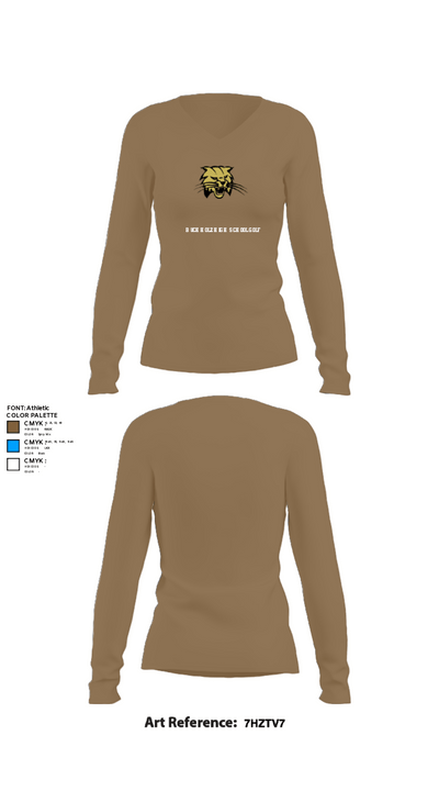 Buchholz High School Golf 43528652 Women's Long Sleeve V-neck Shirt - 1