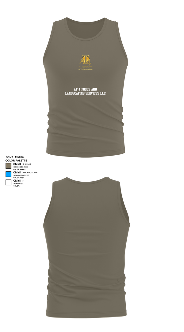 Tank Top, AT 4 pools and landscaping services llc, , Teamtime, Team time, sublimation, custom sports apparel, team uniforms, spirit wear, spiritwear, sports uniforms, custom shirts, team store, custom team store, fundraiser sports, apparel fundraiser