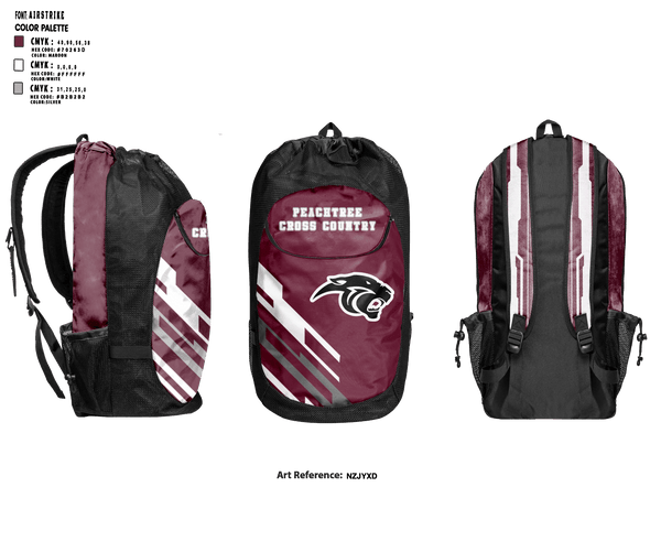 Gear Bag, Peachtree Academy High School Cross Country, Cross Country, Teamtime, Team time, sublimation, custom sports apparel, team uniforms, spirit wear, spiritwear, sports uniforms, custom shirts, team store, custom team store, fundraiser sports, apparel fundraiser