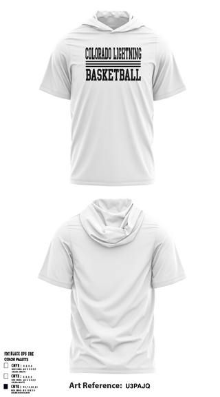 Short Sleeve Performance Shirt with hood, Colorado Lightning Basketball Club, Men's Basketball, Teamtime, Team time, sublimation, custom sports apparel, team uniforms, spirit wear, spiritwear, sports uniforms, custom shirts, team store, custom team store, fundraiser sports, apparel fundraiser