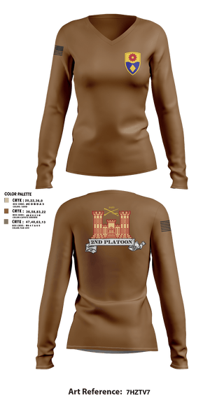 Womens Long Sleeve Vneck Shirt, 649 ENG CO649 ENG CO649 EN CO, Army, Teamtime, Team time, sublimation, custom sports apparel, team uniforms, spirit wear, spiritwear, sports uniforms, custom shirts, team store, custom team store, fundraiser sports, apparel fundraiser