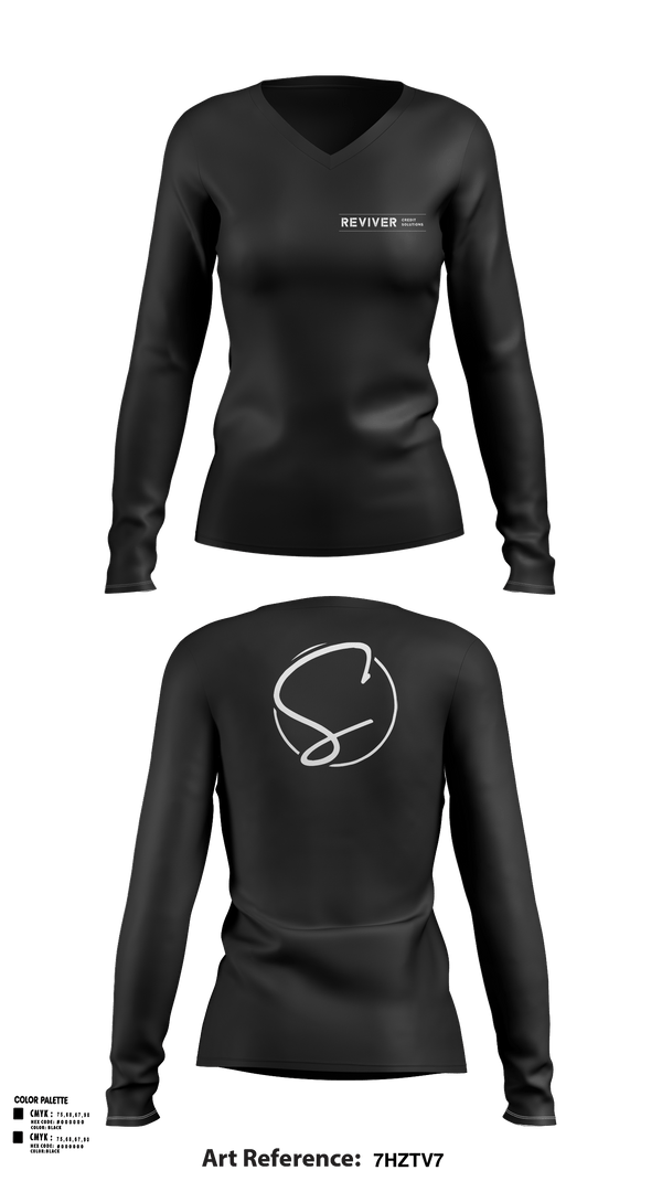Womens Long Sleeve Vneck Shirt, Revive Credit Solutions, , Teamtime, Team time, sublimation, custom sports apparel, team uniforms, spirit wear, spiritwear, sports uniforms, custom shirts, team store, custom team store, fundraiser sports, apparel fundraiser
