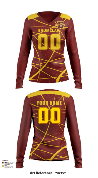 Womens Long Sleeve Vneck Shirt, Enumclaw High School Volleyball, Women's Volleyball, Teamtime, Team time, sublimation, custom sports apparel, team uniforms, spirit wear, spiritwear, sports uniforms, custom shirts, team store, custom team store, fundraiser sports, apparel fundraiser