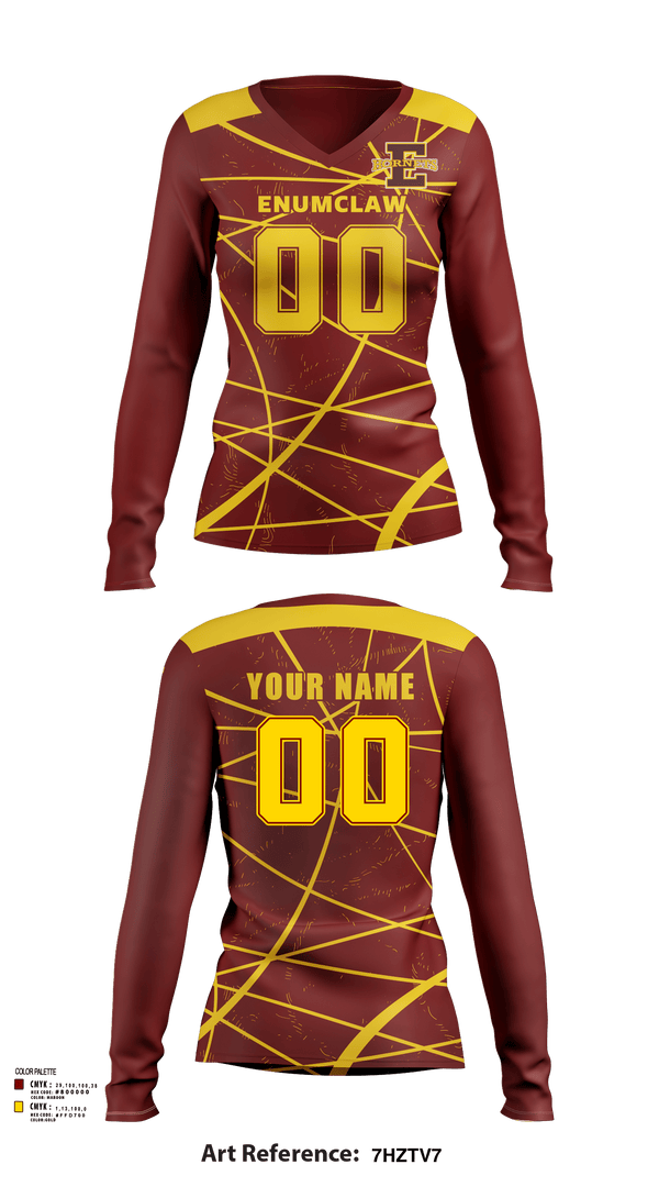 Womens Long Sleeve Vneck Shirt, Enumclaw High School Volleyball, Women's Volleyball, Teamtime, Team time, sublimation, custom sports apparel, team uniforms, spirit wear, spiritwear, sports uniforms, custom shirts, team store, custom team store, fundraiser sports, apparel fundraiser