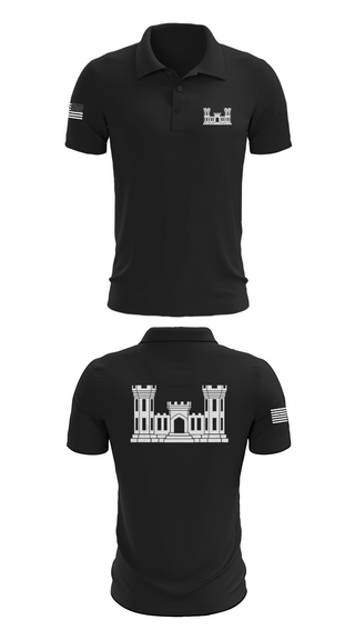 Short Sleeve Performance Polo, 250TH ENGINEERING COMPANY, National Guard, Teamtime, Team time, sublimation, custom sports apparel, team uniforms, spirit wear, spiritwear, sports uniforms, custom shirts, team store, custom team store, fundraiser sports, apparel fundraiser
