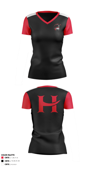 Women's Short Sleeve Vneck Shirt, Hart High School Volleyball, Women's Volleyball, Teamtime, Team time, sublimation, custom sports apparel, team uniforms, spirit wear, spiritwear, sports uniforms, custom shirts, team store, custom team store, fundraiser sports, apparel fundraiser