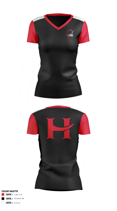 Hart High School Volleyball 58009520 Women's Short Sleeve V-neck Shirt - 40