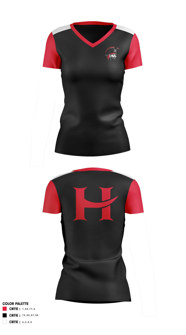 Women's Short Sleeve Vneck Shirt, Hart High School Volleyball, Women's Volleyball, Teamtime, Team time, sublimation, custom sports apparel, team uniforms, spirit wear, spiritwear, sports uniforms, custom shirts, team store, custom team store, fundraiser sports, apparel fundraiser
