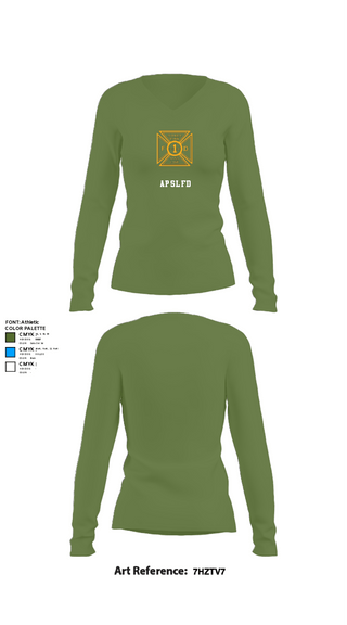 Womens Long Sleeve Vneck Shirt, APSLFD, Fire Department, Teamtime, Team time, sublimation, custom sports apparel, team uniforms, spirit wear, spiritwear, sports uniforms, custom shirts, team store, custom team store, fundraiser sports, apparel fundraiser