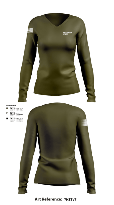 Franklin swat 83004545 Women's Long Sleeve V-neck Shirt - 1